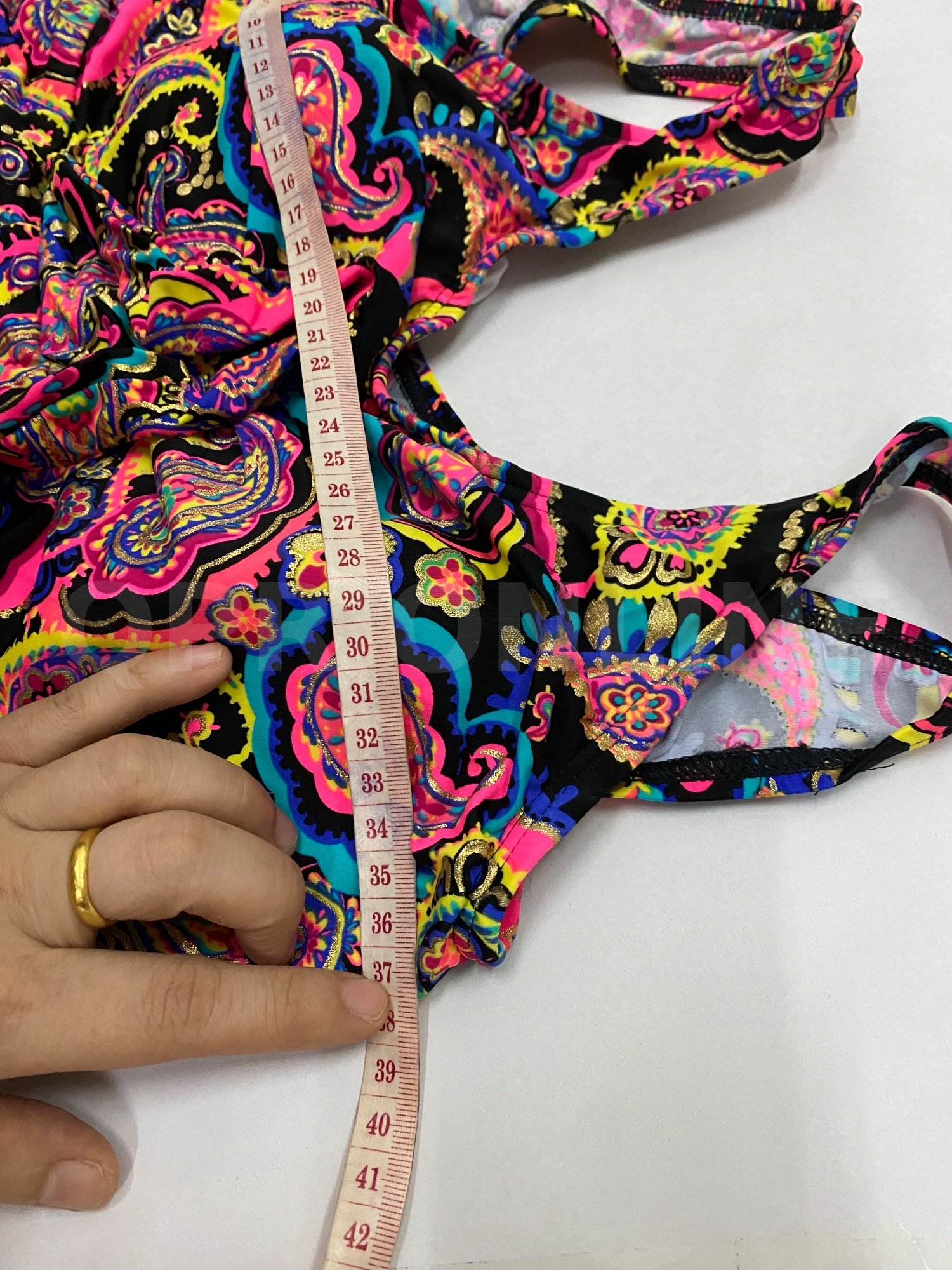 ชุดบอดี้สูทลายโบฮีเมียน แบบมีกระโปรงคลุม 2XL