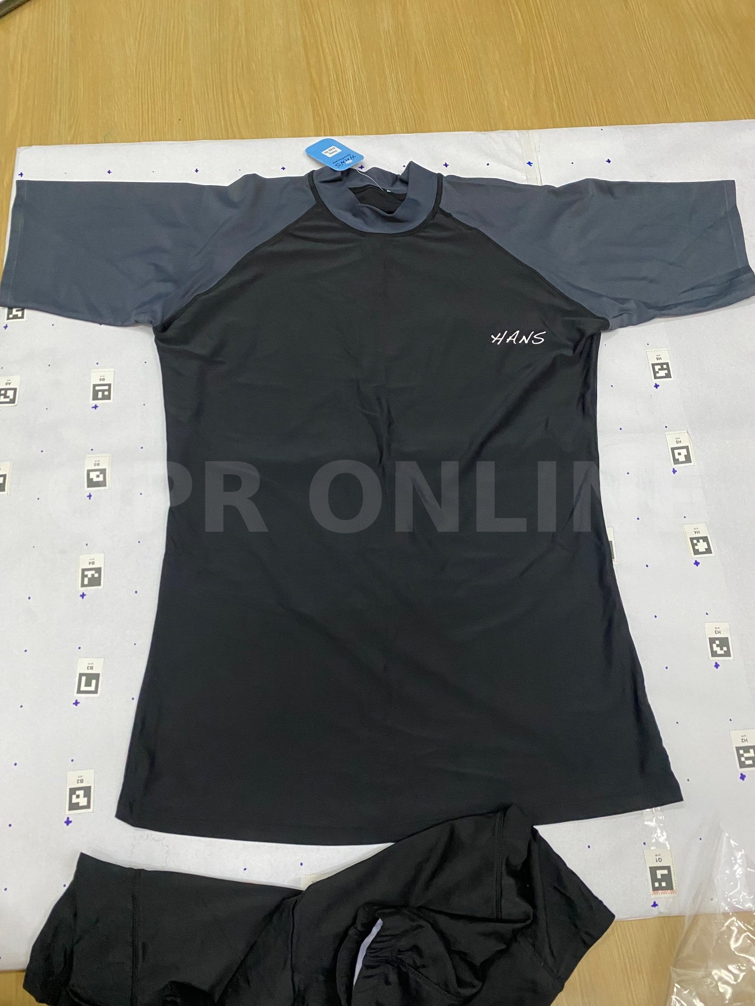 ชุดว่ายน้ำเซ็ตเสื้อแขนสั้นกางเกงขาสั้นผู้ชาย XL