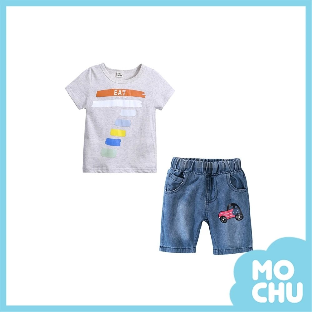 ชุดเซทเด็กเสื้อยืด-กางเกงยีนส์ 6-7 ขวบ size 130