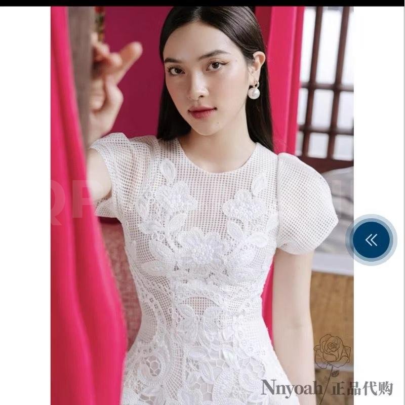 แฟชั่นเวียดนาม เดรสยาวงานไฮเอนด์ปักทั้งชุด สไตล์เจ้าหญิง สวยมากๆๆๆ (สีครีม)