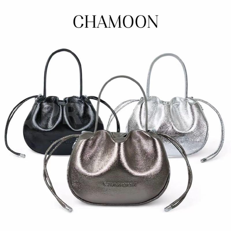 กระเป๋าทรงฟักทอง กระเป๋าแฟชั้น CHAMOON Chani (ชานิ) CL25 กระเป๋าหนัง ถือ สะพายข้างทรงจีบ กระเป๋าแฟชั่นถอดสาย ยาวได้ ลด — เงิน