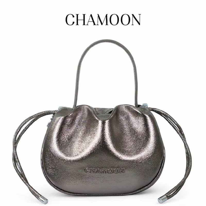 กระเป๋าทรงฟักทอง กระเป๋าแฟชั้น CHAMOON Chani (ชานิ) CL25 กระเป๋าหนัง ถือ สะพายข้างทรงจีบ กระเป๋าแฟชั่นถอดสาย ยาวได้ ลด — เงิน