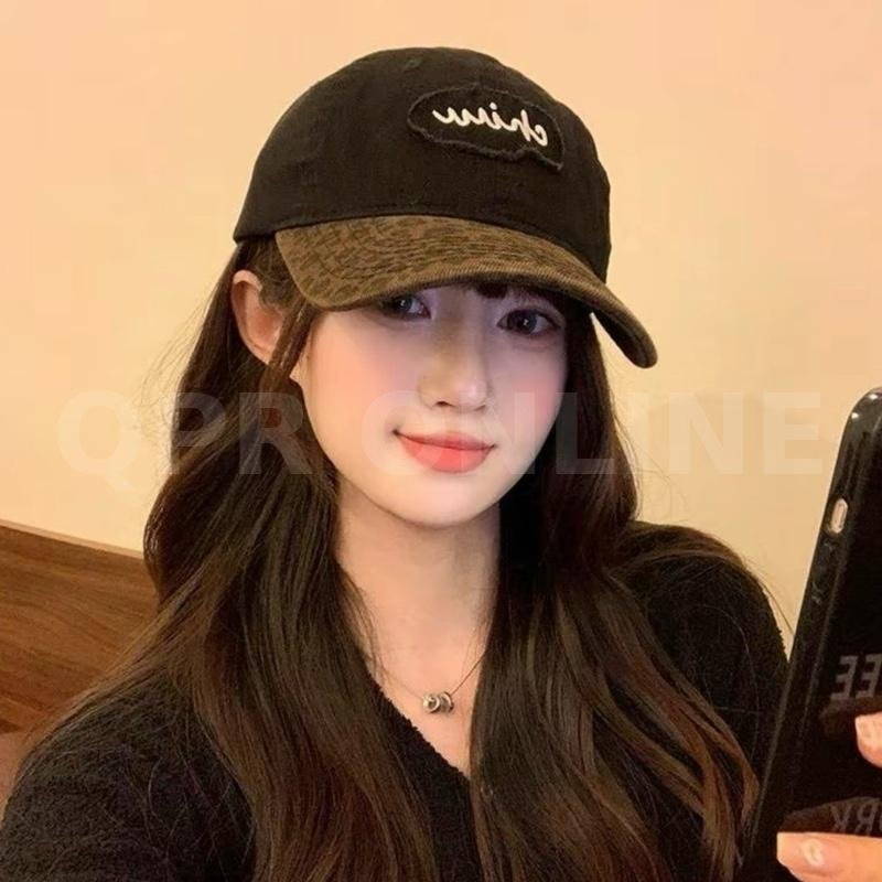 Halo studio พร้อมส่ง หมวกุแก้ป Y2K หมวกเบสบอลพิมพ์เสือดาว หมวกแฟชั่น — แดงเข้ม ลายเสือ