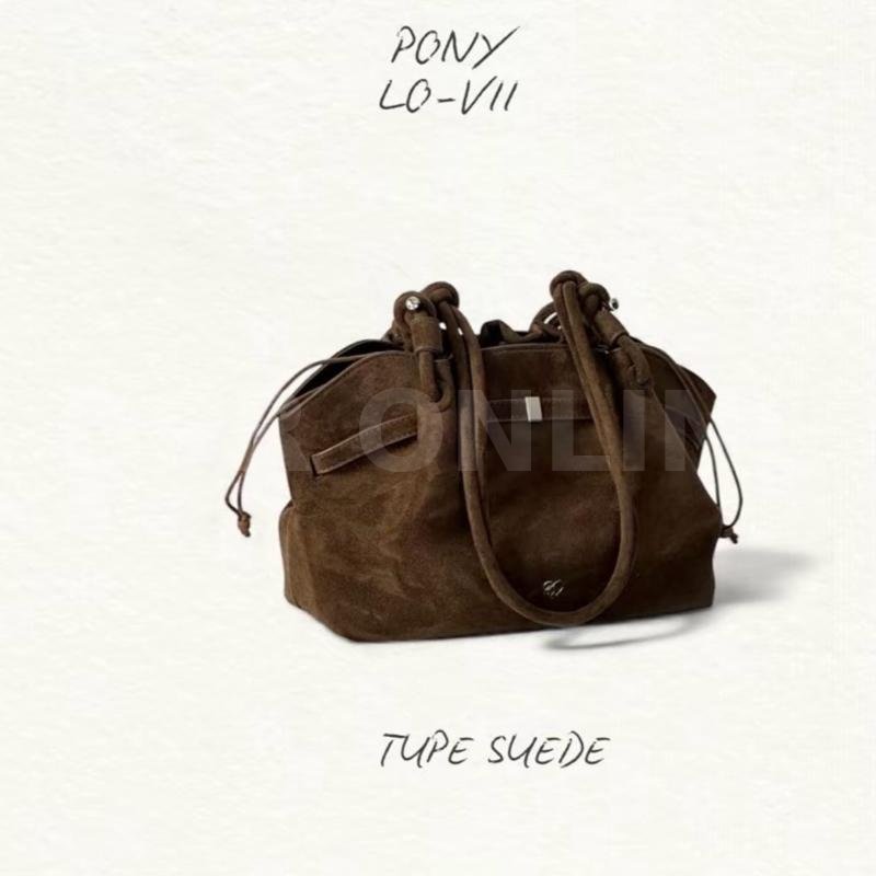 PONYPONY Lo-vii Shoulder bag — หนังกลับ น้ำตาลช็อกโกแลต
